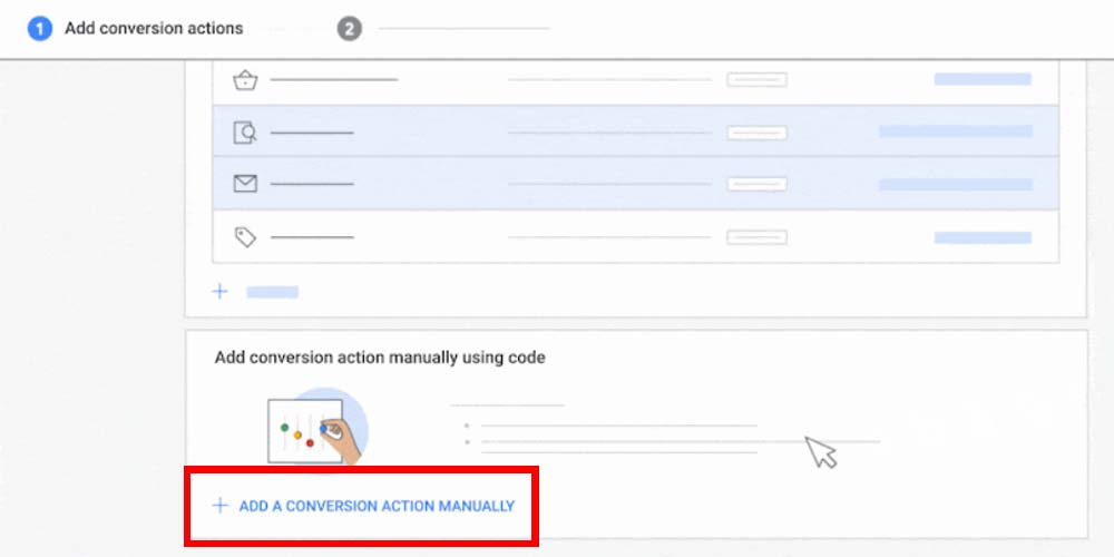 Adding conversion actions in Google Ads