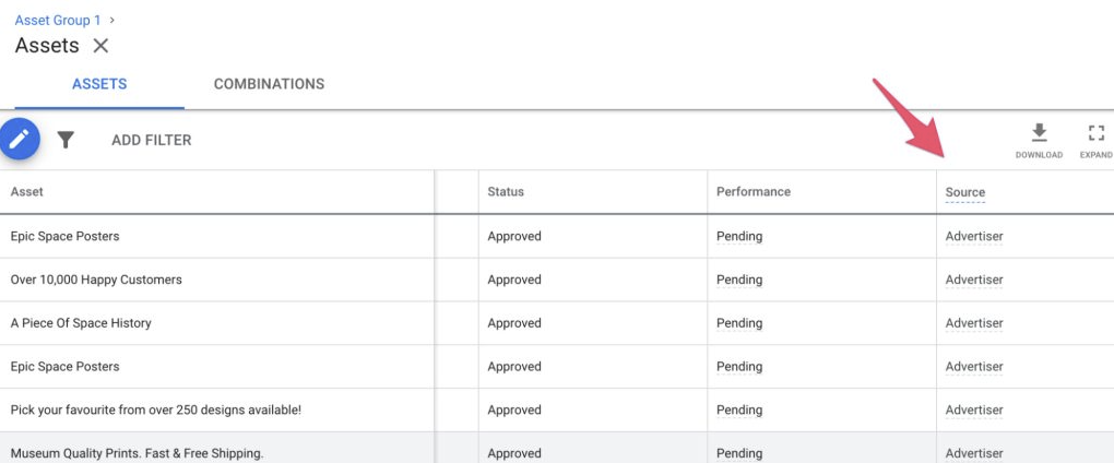 Asset Group reporting