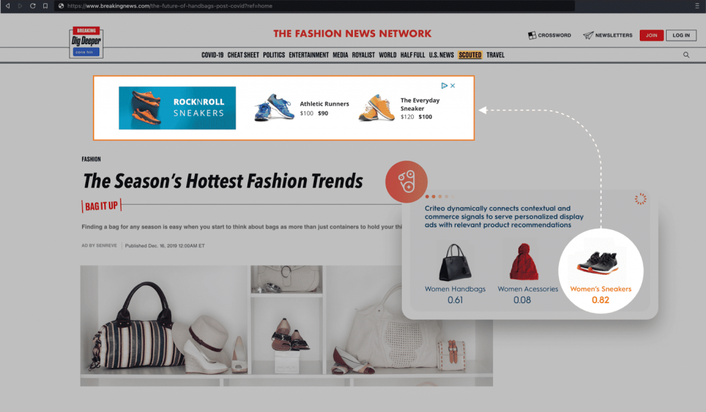 Google advertising with fashion news network