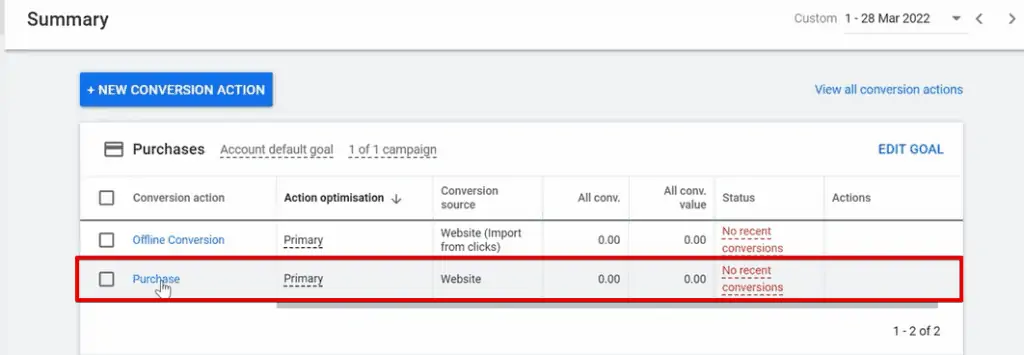 Testing your conversion tracking