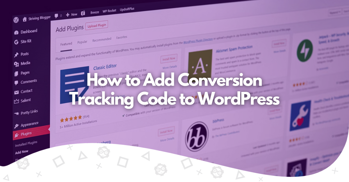 how to add conversion tracking code to wordpress