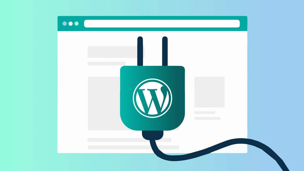 illustration of a plug with WordPress's logo in it