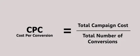 image showing the formula for calculating cost per conversion