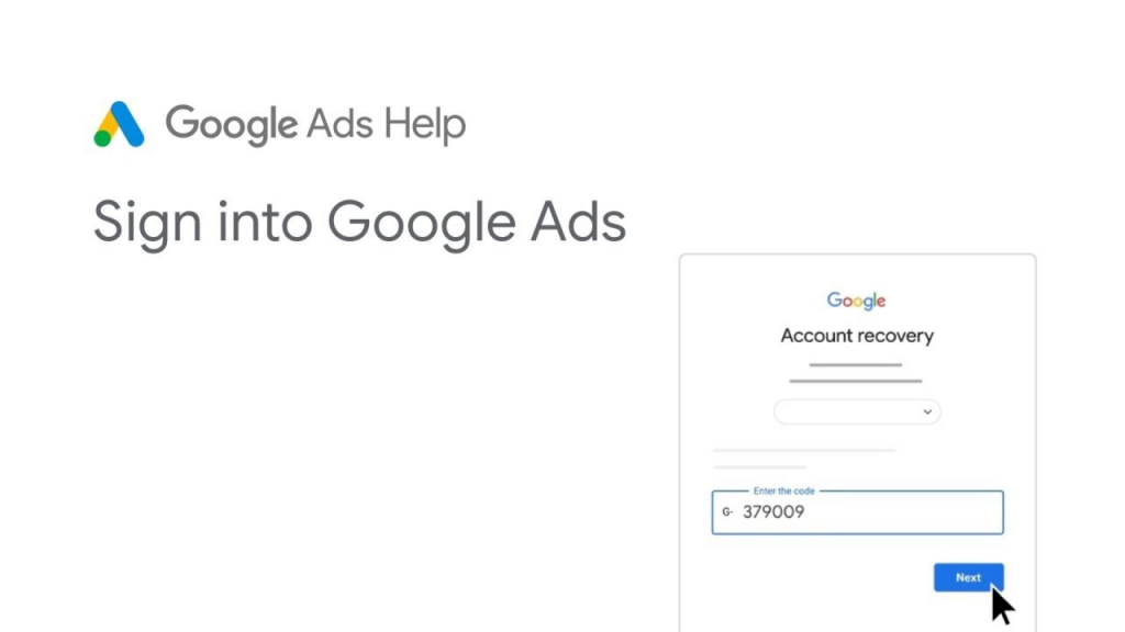 image showing the log in screen from google ads
