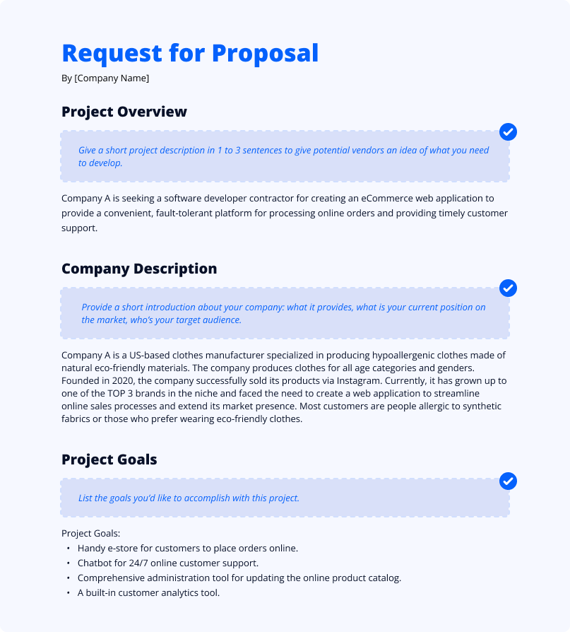 Example of Request for Proposal (RFP) 