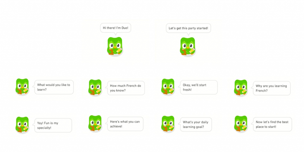 examples of Duolingo's UX writing