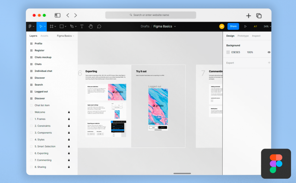 image from FIgma showing a project being created inside the platform