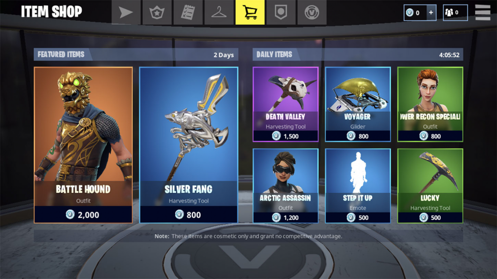 image from Fortnite's in-game store
