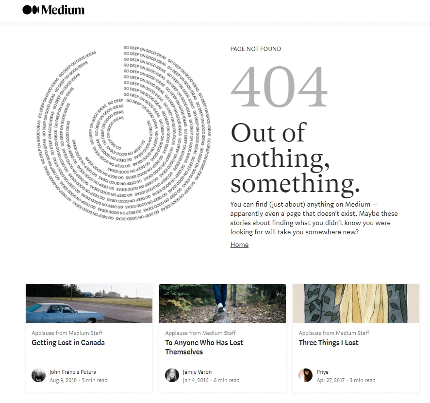 image from an error page inside the Medium website