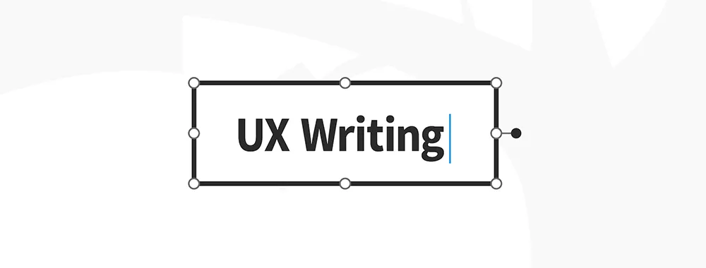 image of a box with the text UX writing in the middle