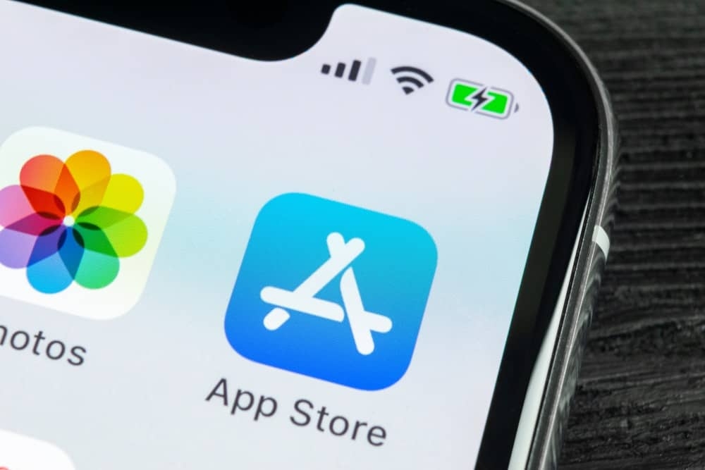 image of an iPhone displaying the App Store logo
