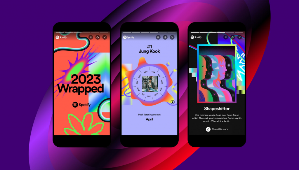 screenshot from the Spotify wrapped campaign on their platform