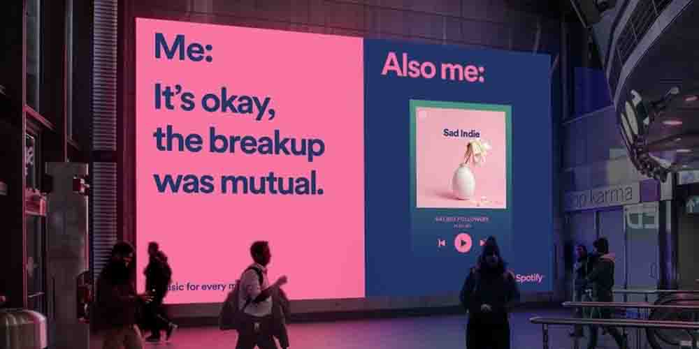 A advertisement of Spotify in the public space