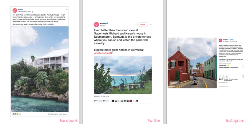 example of user-generated marketing with multiple posts from Airbnb